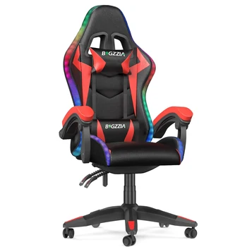 RGB Gaming Chair with LED Lights and Ergonomic Computer Chair Reclining PU Leather High Back Video Office Chair with Headrest 6