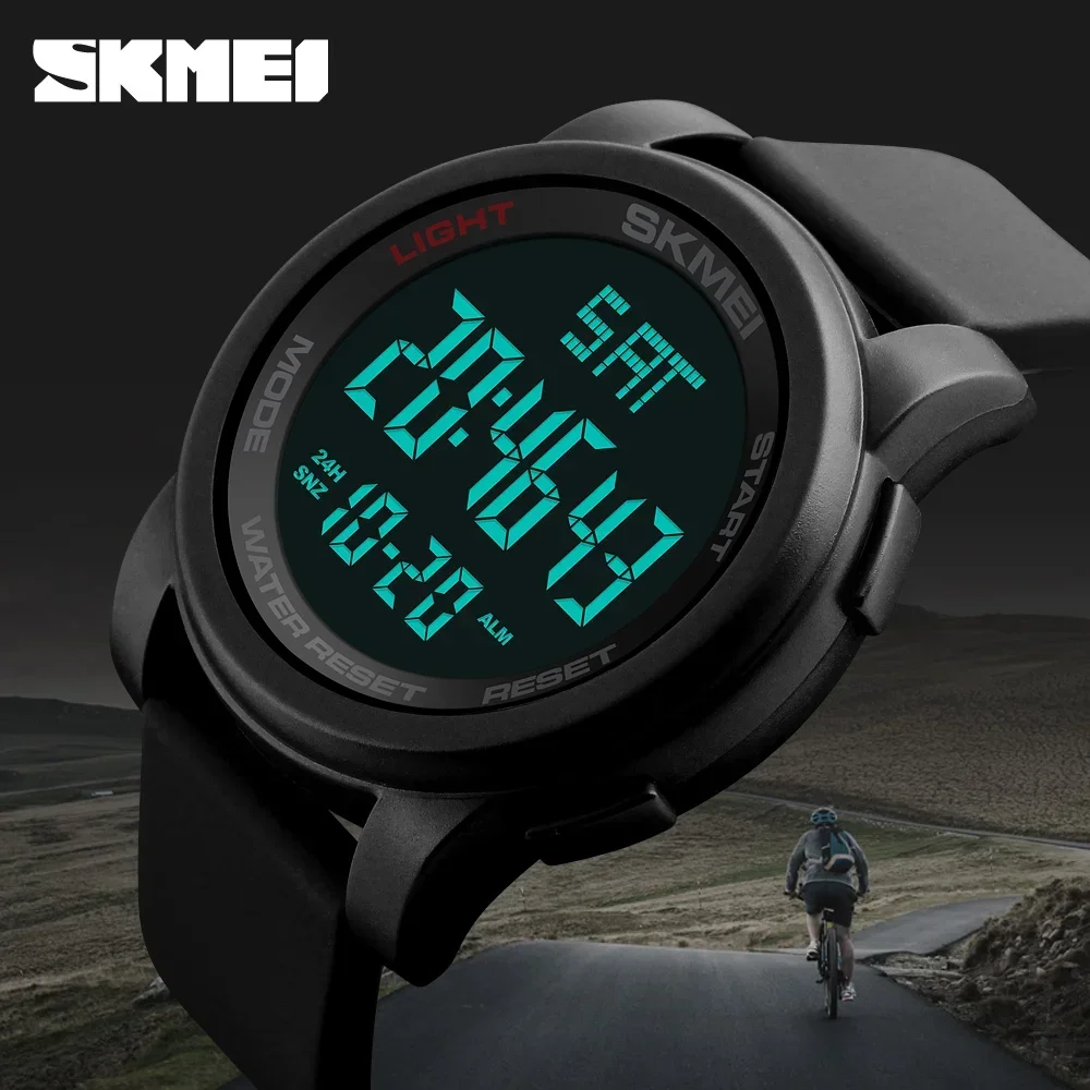 SKMEI 1257 Sport Digital Watch for Men LED Display Waterproof Electronics Mens Wristwatch Military Alarm Clock 1142 Reloj Hombre 3