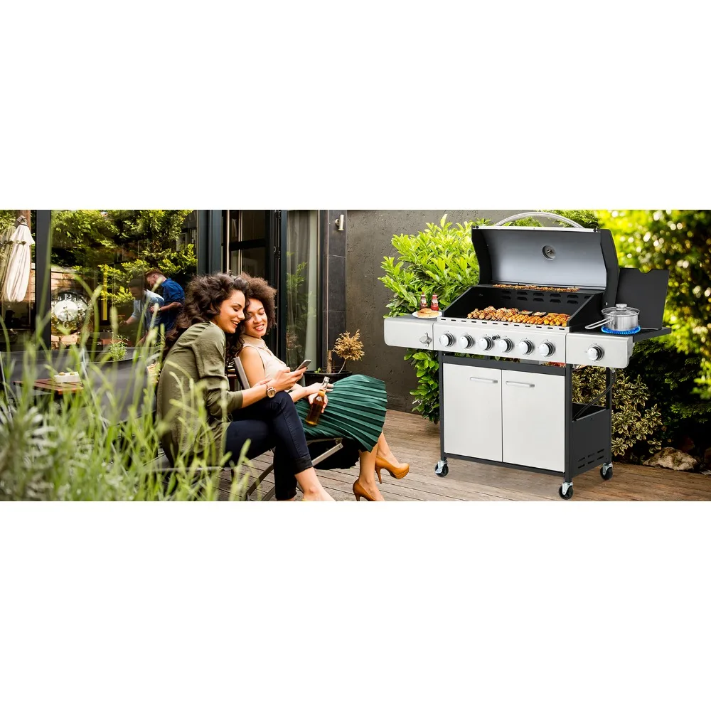 6 Burner BBQ Propane Gas Grill
