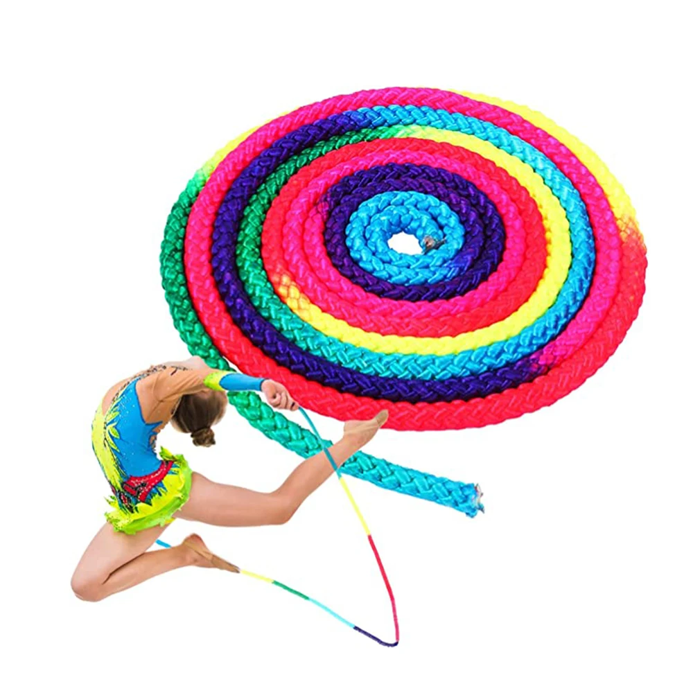 

Gymnastics Arts Rope Jumping Rope Exercise Fitness Rainbow Color Sports Training Rope Rhythmic Gymnastics Rope Competition Rope
