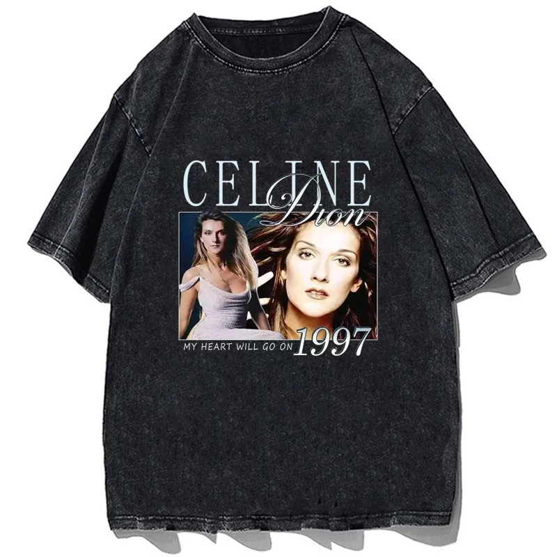 

Celine Dion Graphic T-Shirts Men JPunk Rock Metal Vintage Cotton Oversized Tee Shirt Short Sleeve Tshirts Unisex Casual Tops