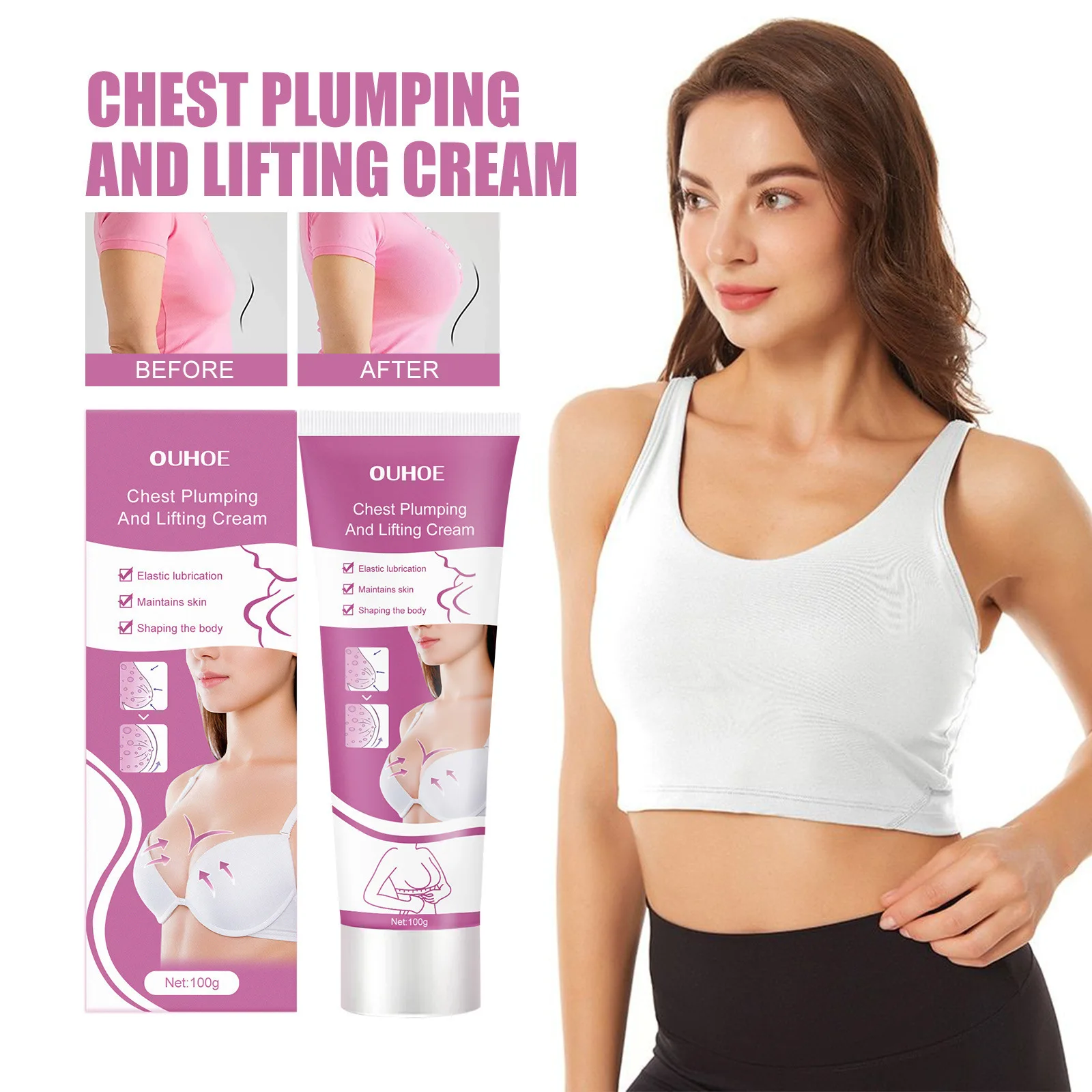 Chest Lift Cream Ouhoe chest lift cream tight chest firm massage care beauty cream moist plump plump breasts