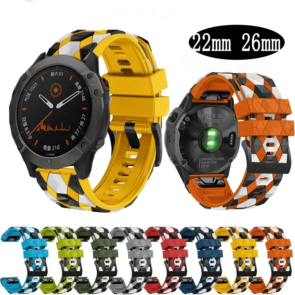 

22mm 26mm Watch Straps For Garmin Fenix7 7X 6X 6Pro 5X 5Plus Silicone Quick Release Wristband Forerunner 955 945 935 Bracelets