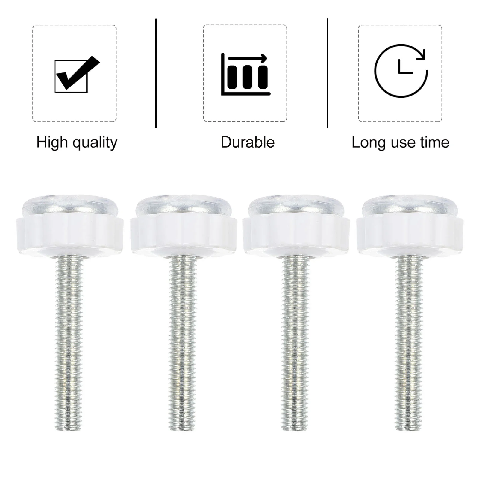 4 Pcs Bolts Fittings Gate Threaded Spindle Rods Screw Mounted Accessories Replacement Parts Dog Gates Accessory Kit White Baby