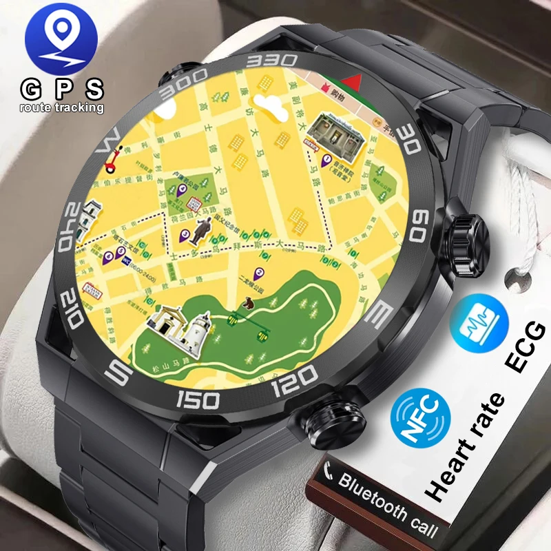 

GPS Smart Watch Men 1.5 Inch 454*454 HD resolution Voice Calling NFC Watches Compass IP68 Waterproof ECG Smartwatch For Huawei