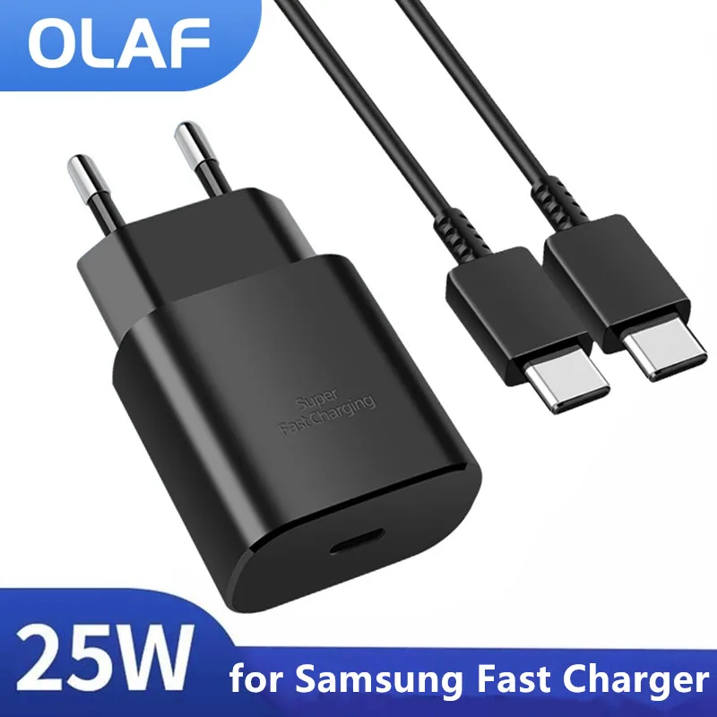Cargador Usb tipo C para Samsung Galaxy, adaptador de corriente de carga rápida, 25W, PD, S22, S21, S20, Note 20, A71, A80, S8, S7, S10