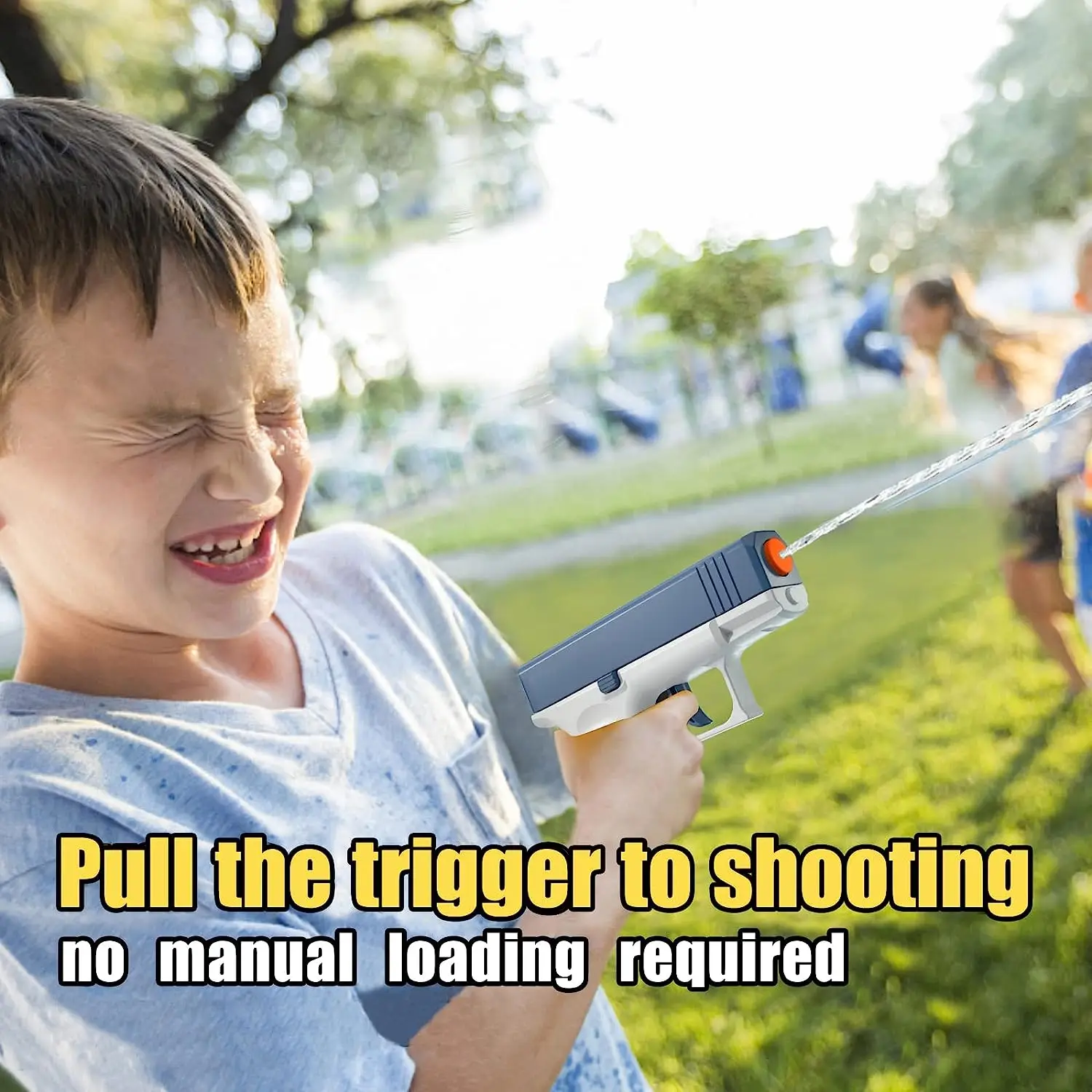 Cool No Manual Loading Required Water Gun Squirt Water Blaster Toy Without Charge Summer Swimming Pool Beach Fighting Play 13cm 4