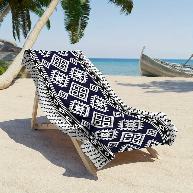Beach Towel Geometric Print Pattern Sun Protection And Windproof Suitable For Beach Pool Camping Travel Beach Blanket 3