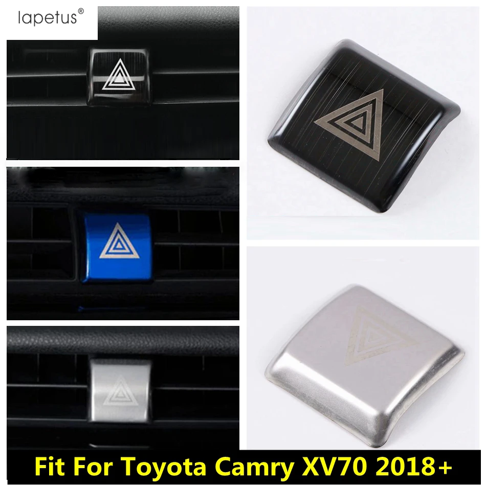 

Warning Light Danger Lamp Alert Push Button Molding Cover Trim For Toyota Camry 2018 - 2023 Blue / Silver Accessories Interior