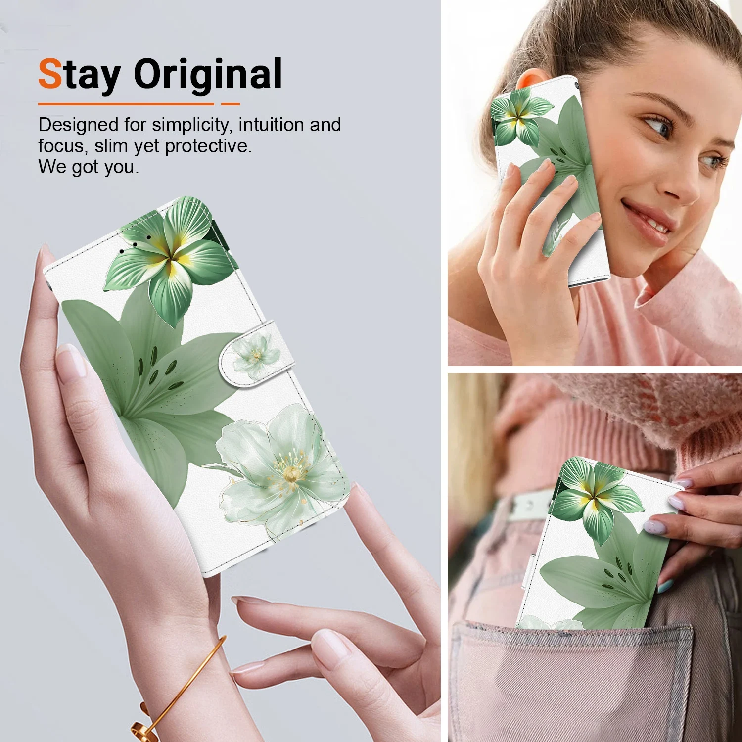 Premium Magnetic Leather Flip Wallet Phone Case