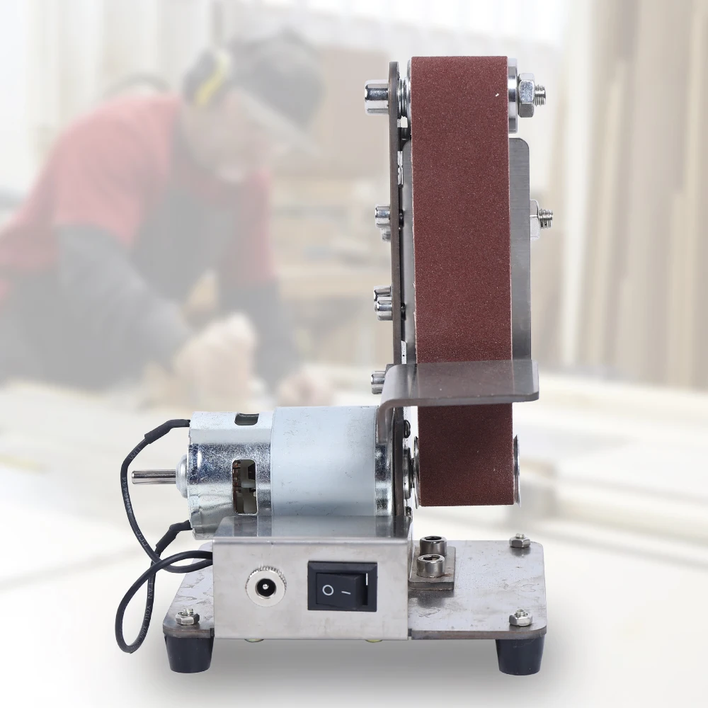 Mini Electric Abrasive Belt Machine With Power Supply DIY Polishing Machine Grinding Machine Fixed Angle Sharpening Machine 3