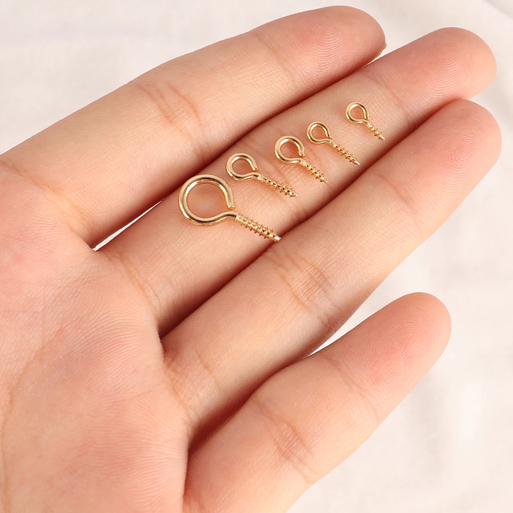 50pcs 8x4mm 스테인레스 스틸 작은 작은 미니 아이 핀 Eyepins 후크 Eyelets 나사 스레드 걸쇠 후크 DIY 액세서리를 만들기위한 보석 결과 도매