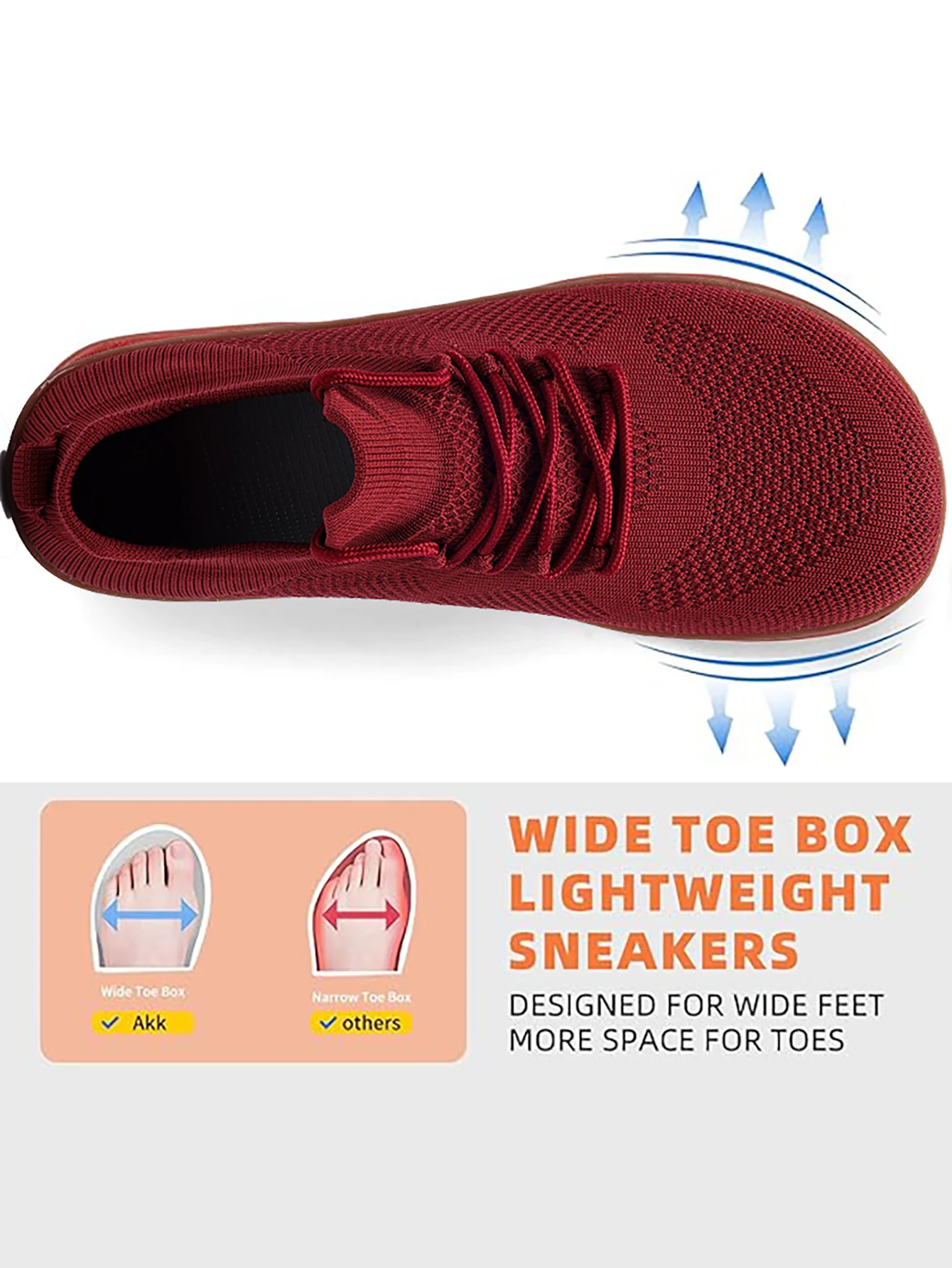 Minimalistische Barfußschuhe Unisex Leichtgewichtige Atmungsaktive Zero-Sohlen Breite Zehenbereich Herren Laufschuhe Outdoor Freizeitschuhe – Detail 5
