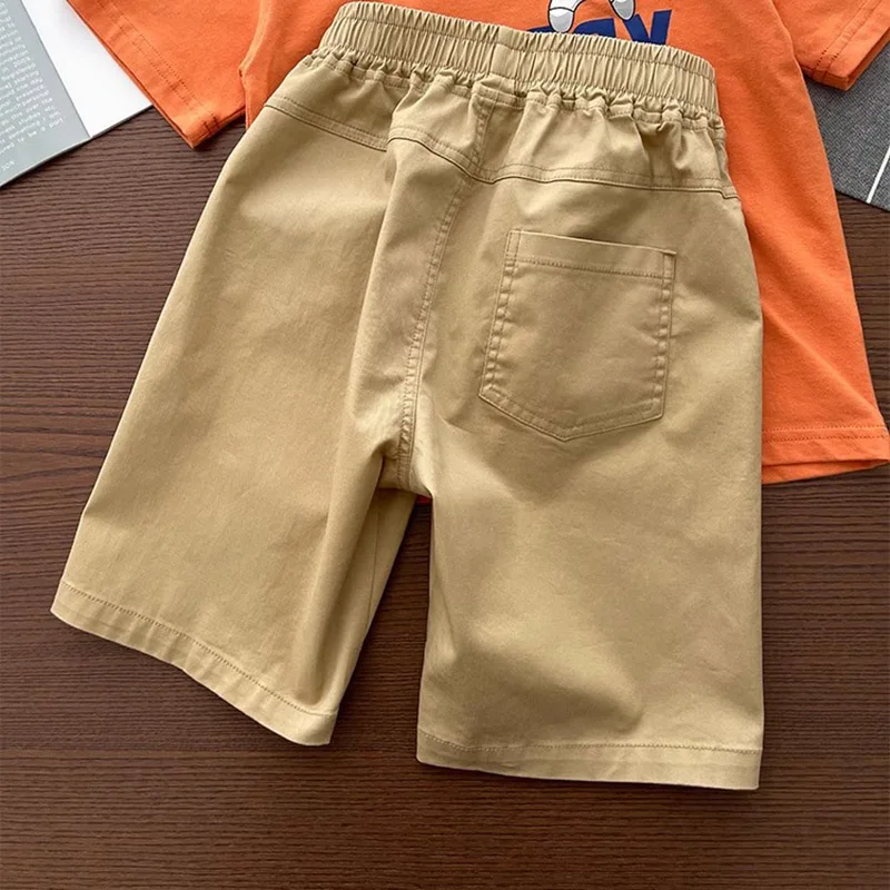 Summer Thin Children Cotton Shorts Solid Color Casual School Boys Beach Shorts