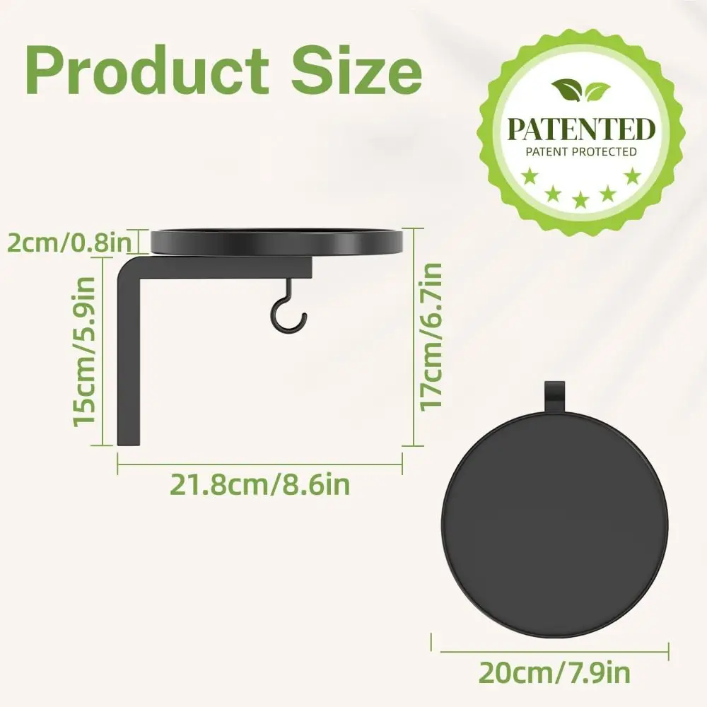 Wall-Mounted Metal Plant Hangers: Space-Saving Floating Flower Display with Hooks