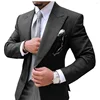 2 Pieces Men's Suits Mens Suit  Causal Slim Fit Prom Noble Champagne Grey Blazer Formal Business For Wedding Groom Tuxedos 4