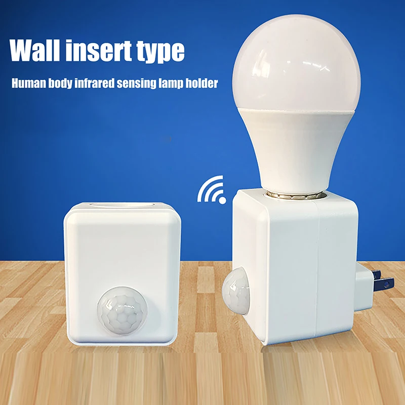 AC110-240V Wall Mounted LED Human Infrared Sensor Lamp Holder Intelligent Delay E27 Screw Port Sensor Lamp Head Adapter lamp holder lamp bulb holder lamp base lamp socket adapter lamp socket extender diy lighting accessories