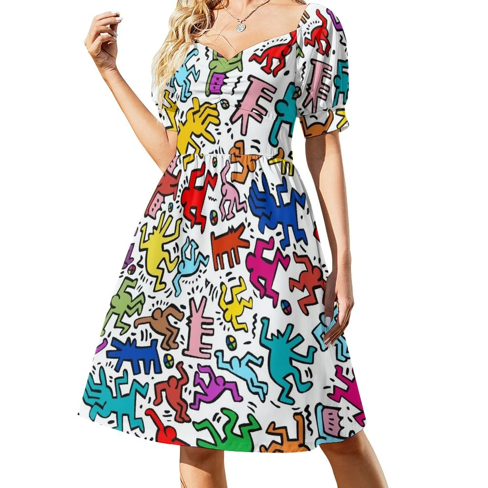 

Pattern Homage Haring Sleeveless Dress elegant guest wedding dress women's luxury party dress