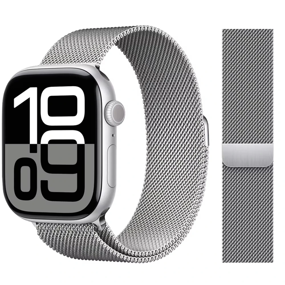 Elegant Stainless Steel Milanese Loop Watch Strap and Case