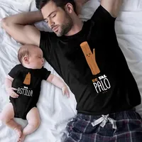 De Tal Palo Tal Astilla Print Funny Family Matching Shirts Cotton Daddy and Me Kids Outfits Baby Rompers Look Father's Day Gifts 1