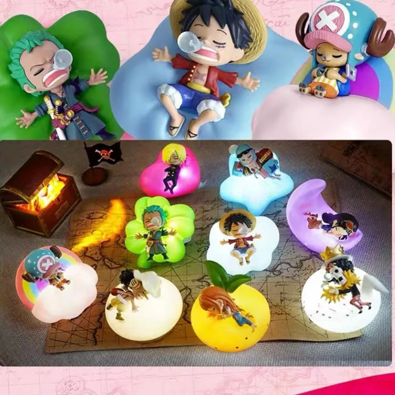 One Piece Night Light Blind Box Anime Rufy Zoro Nami Sanji Chopper Figure Sweet Dream Series Led Night Light Gift Ornament