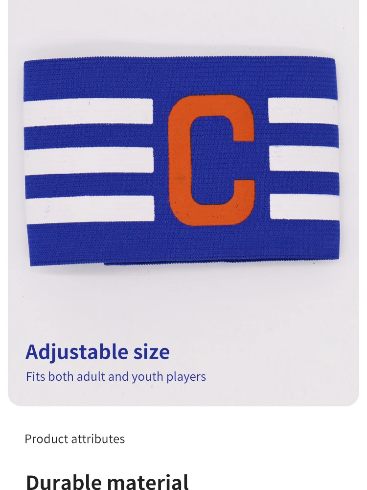 Description Picture 3 of itemAdjustable Football Captain's Armband for Adults and Youth - Comfortable and Durable Soccer Band for Team Captains