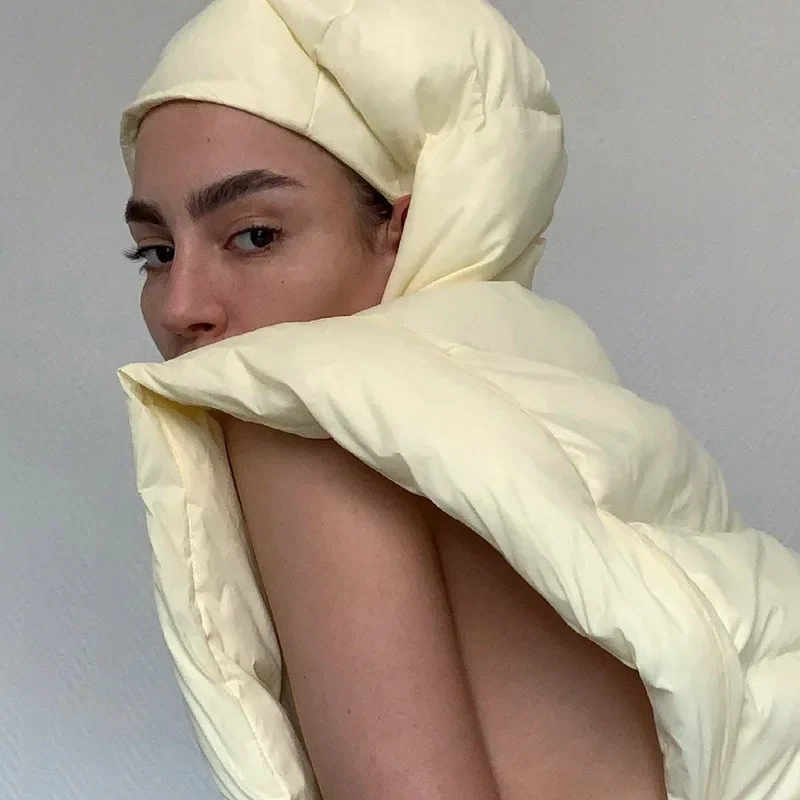 2021 Women Down Coats Stand Collar Sleeveless Zip Up Solid Vest Jackets High Street Winter New Hooded Parkas Outerwear