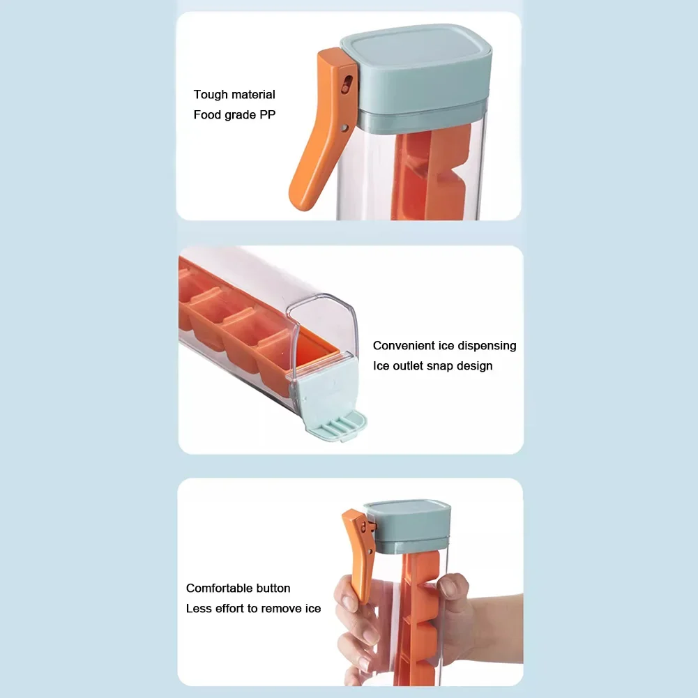 Creative Ice Cube Tray Push and Pop Out Ice Cube Molds for Whiskey Cocktail Drink Easy to Release Ice Box Summer Ice Maker