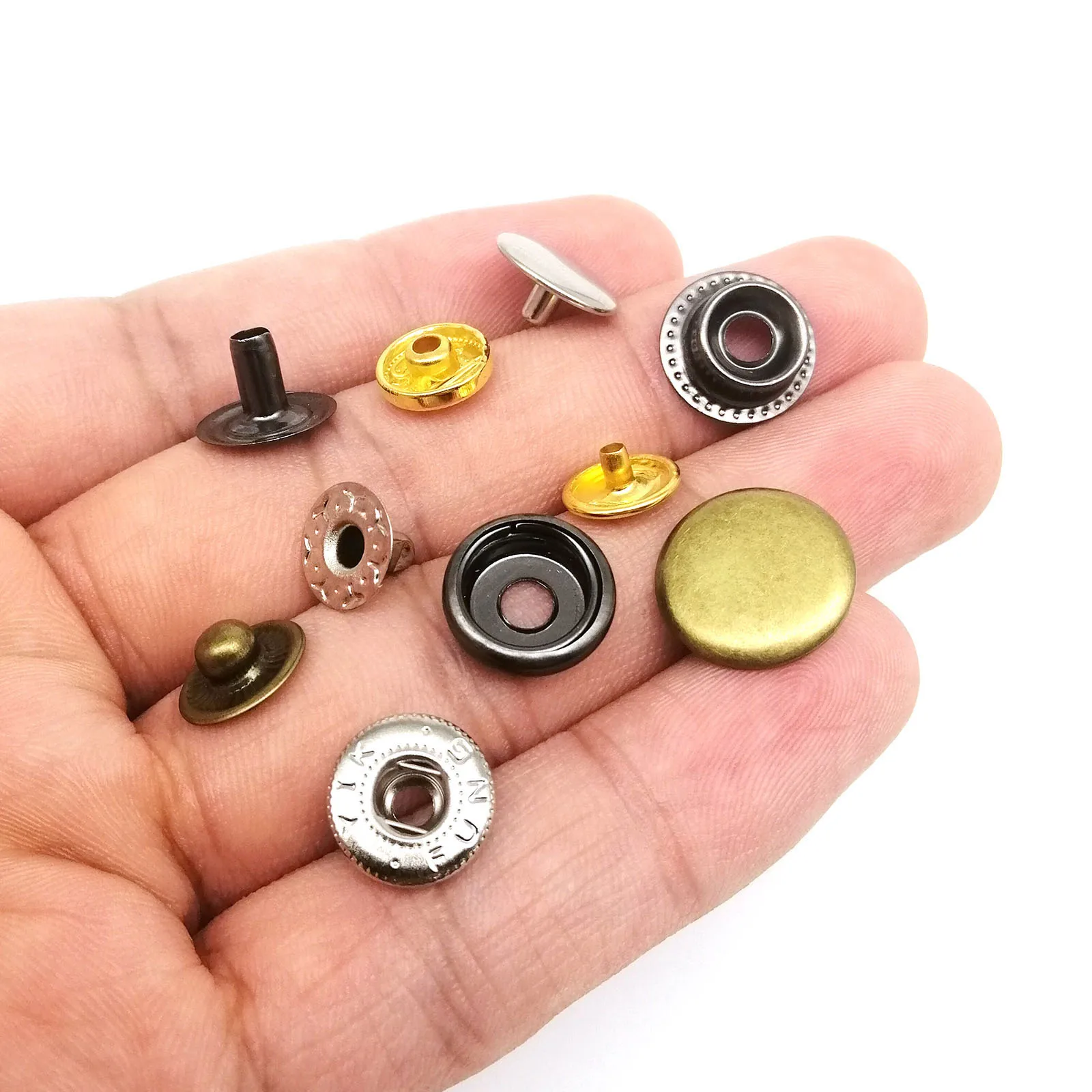 Versatile Metal Snap Button Kit for Leather and Fabric Repair