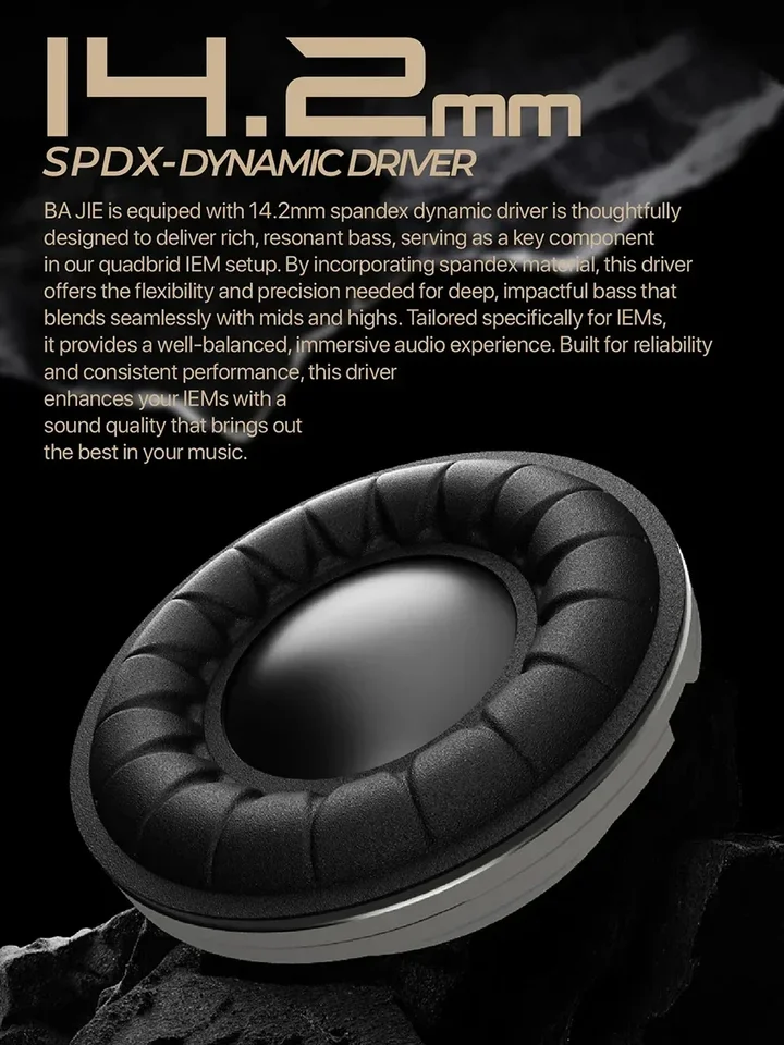 TANGZU BAJIE 1DD+4BA+1EST+1BC Hybrid Driver In-Ear Headphone HiFi