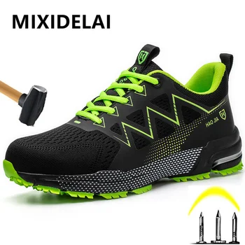 Scarpe antinfortunistiche leggere da uomo Sneaker con punta in acciaio Stivali antinfortunistici da lavoro anti-pugnalata anti-sfondamento Scarpe da lavoro da uomo di moda Calzature protettive 1