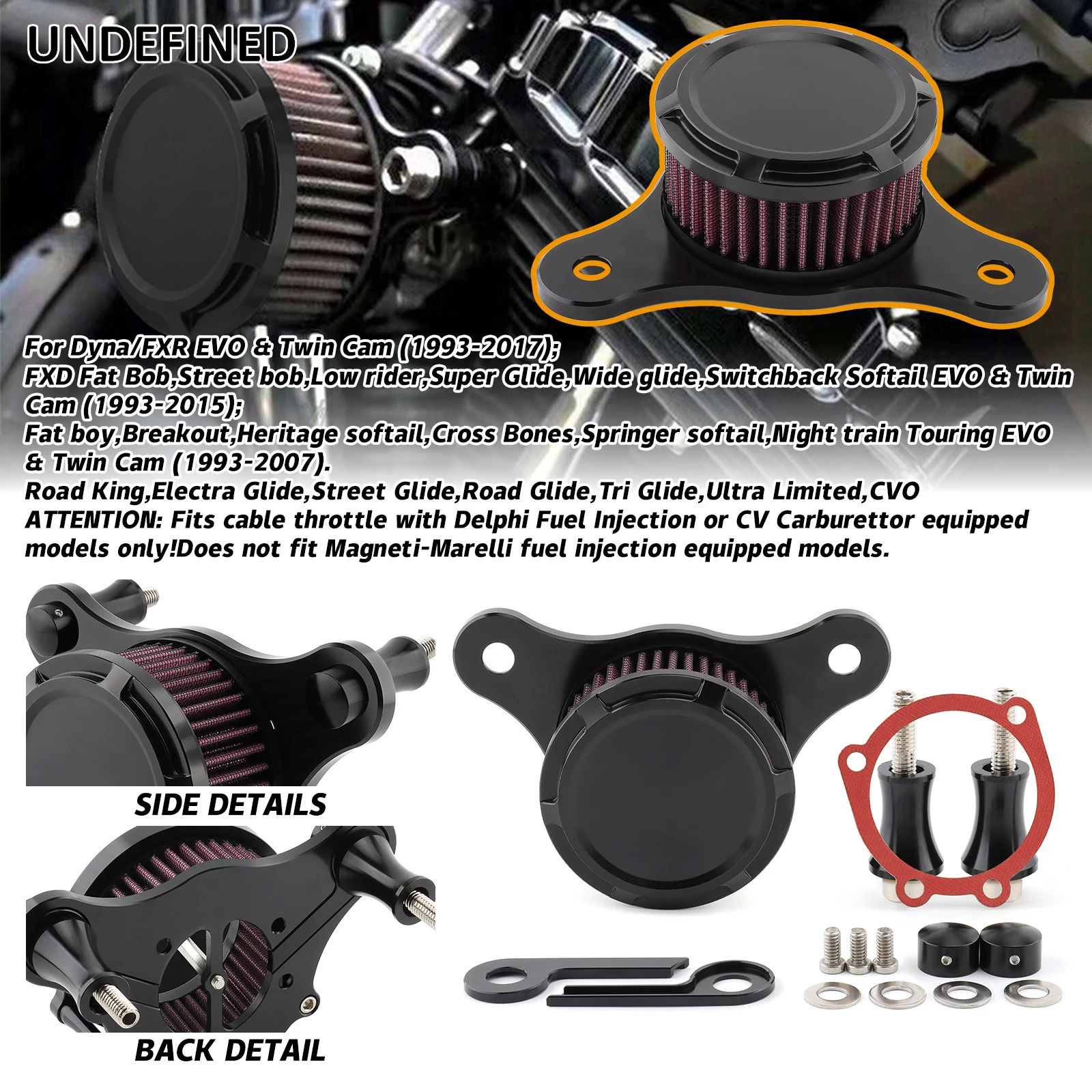 

Air Cleaner Filter Intake Filter Kit System For Harley Softail Fat Boy Breakout Touring Road King Electra Glide Dyna EVO 1993-17