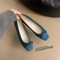 2025Breathable Silk Ballerinas Ballet Flats Women Summer Autumn Slip On Loafers Square Toe Bowknot Flat Casual Shoes 2