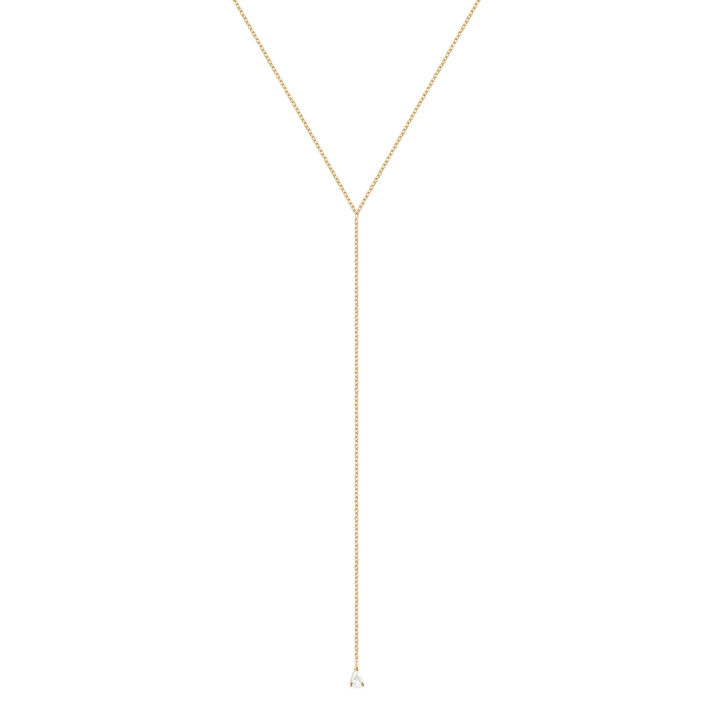 

Exquisite Ins 925 Sterling Silver Y-shape Waterdrop Pendant Necklace Temperament Chain Choker Women Collarbone Necklaces