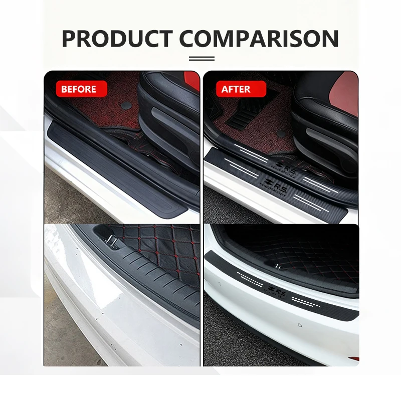Carbon Fiber Car Door Sill Anti-Scratch Protection Strip
