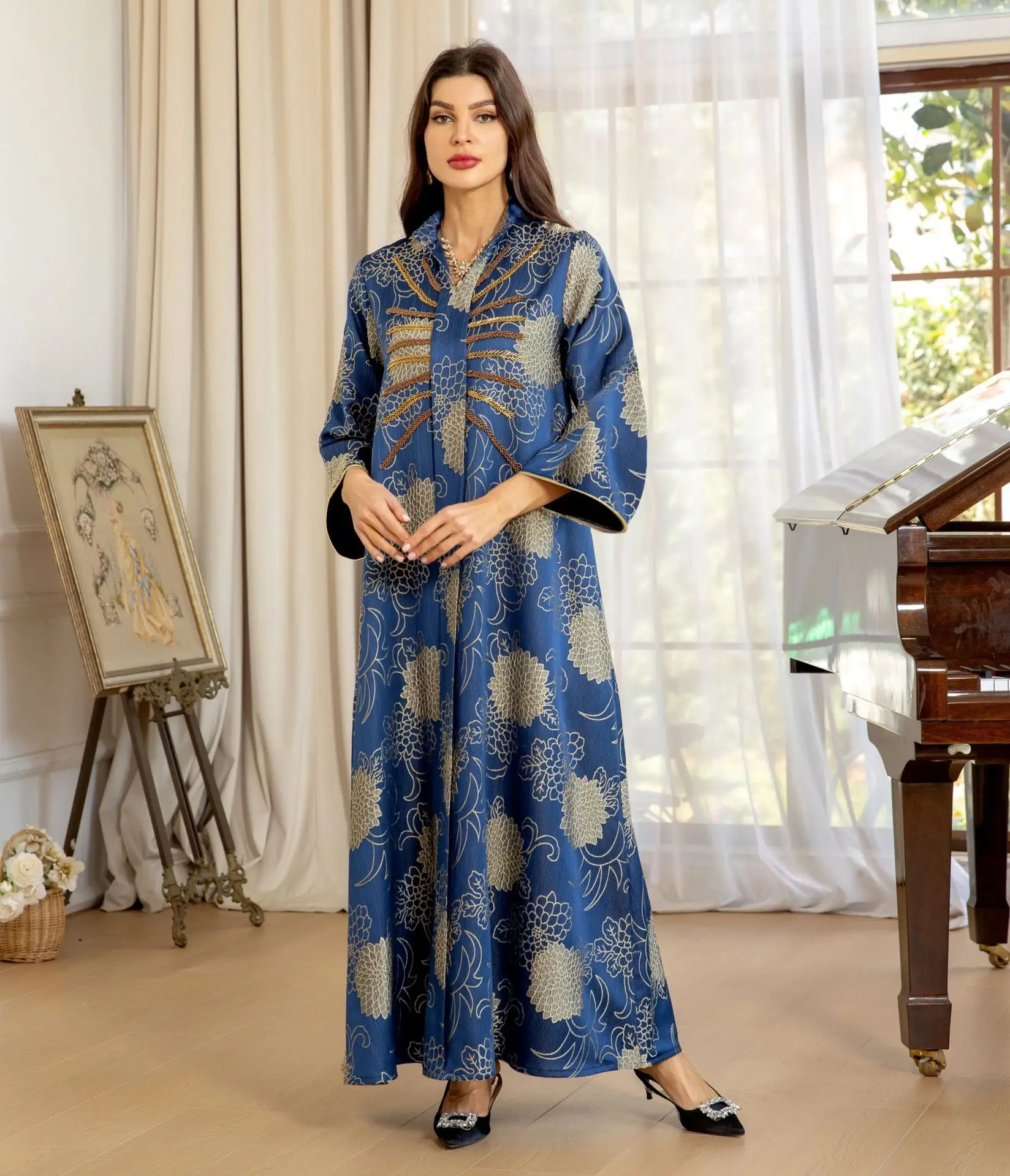 جلابية رمضان رداء عربي تقليدي، فستان عباية نسائي إسلامي فاخر للحفلات، زي حجاب، ملابس دبي السعودية التركية الإسلامية