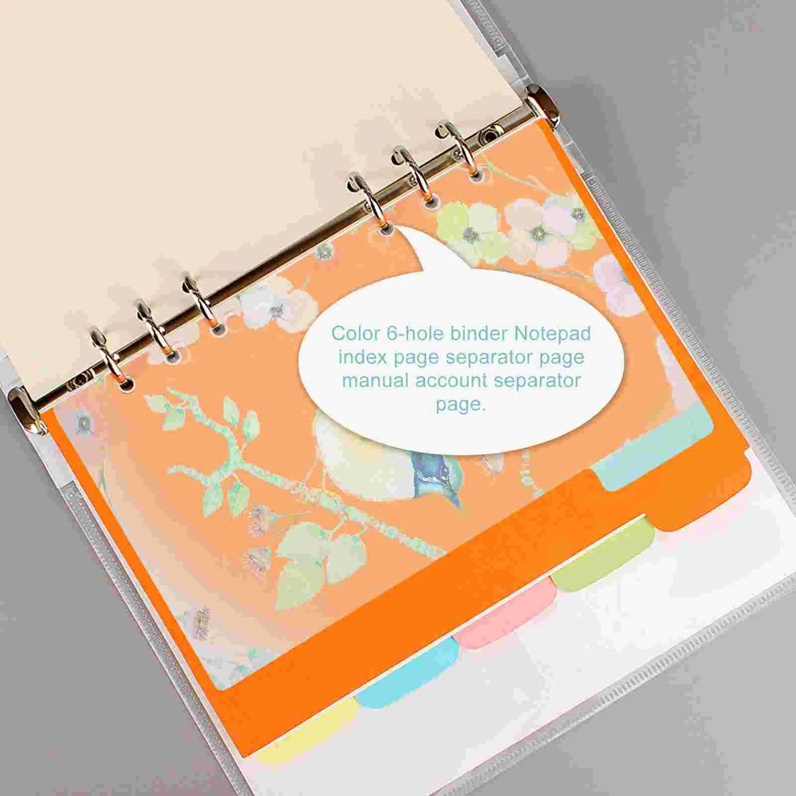 

A5 Binder 6 Ring Dividers Notebook Sets A6 Paper Separator Page Rings Notepad Handbook Tabs Labels