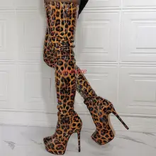 leopard print thigh high boots
