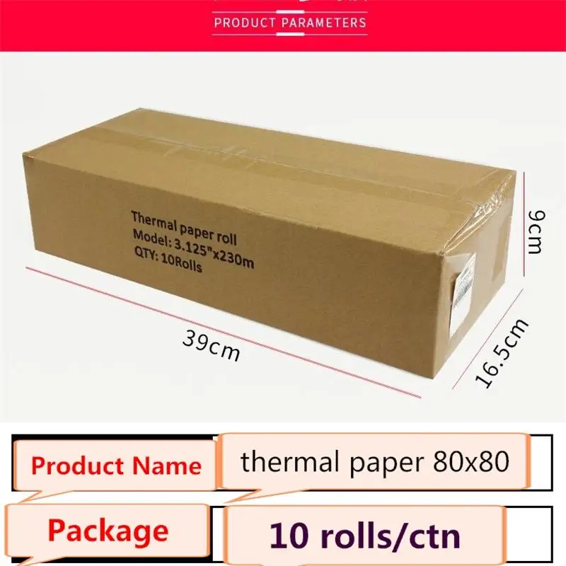 Carta termica 80x40mm carta per ricevute 10 rotoli POS registratore di  cassa rotolo per stampante termica da 80mm per carta per macchine Pos per  supermercati - AliExpress