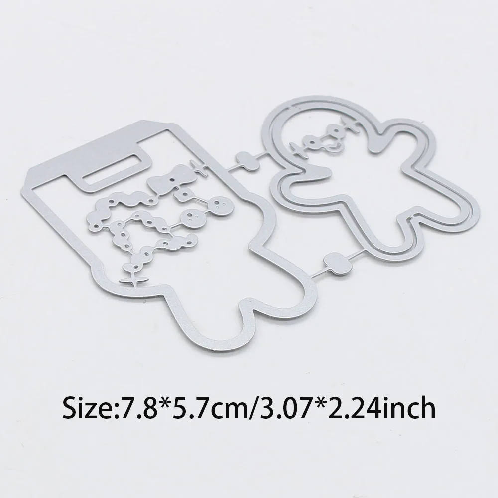 KSCRAFT Gingerbread Man Bag Topper Cutting Dies Stencils for DIY Scrapbooking Decorative Embossing DIY Paper Cards