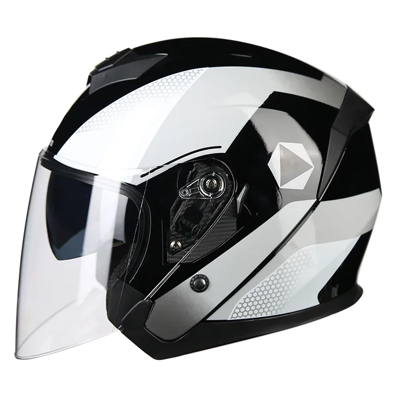 

AIS Vintage Approval Double Visors Motorcycle Helmet Chopper Casco Moto Bike Open Face Scooter Helmets Casque