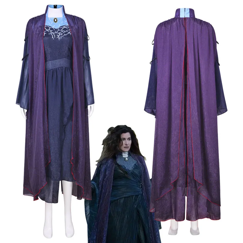 

Agatha Harkness Cosplay Dress Wanda Costume Cloak Halloween Woman Witches Agatha Harkness Costume Party Dresses Halloween