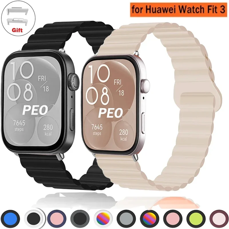 

Ремешок магнитный для Huawei Watch Fit 3, силиконовый браслет, аксессуары для Huawei Fit3