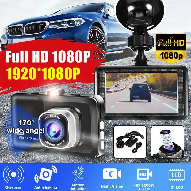 

Видеорегистратор автомобильный, 3,0 дюйма, 1080P, с G-датчиком