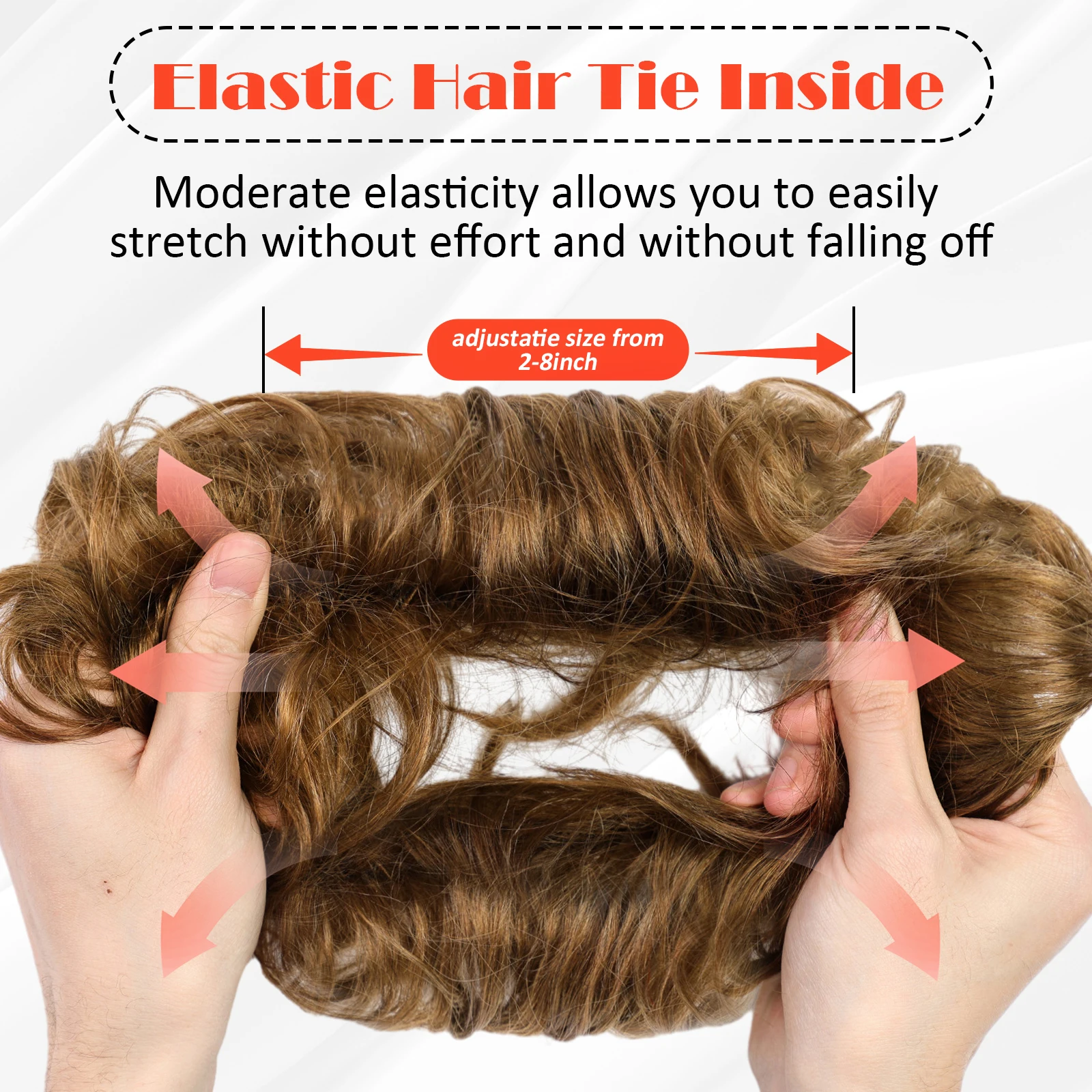 Human Hair Bun Pieces Light Brown Human Hair Messy Hair Bun Curly Chignon Extensions With Rubber Band 100% Human Messy Bun Piece for Women
