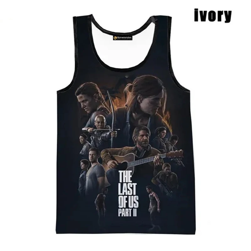 

Футболка Мужская/женская с 3D принтом The Last Of Us 2, повседневная тенниска без рукавов, майка оверсайз в уличном стиле, одежда для спортзала, на лето