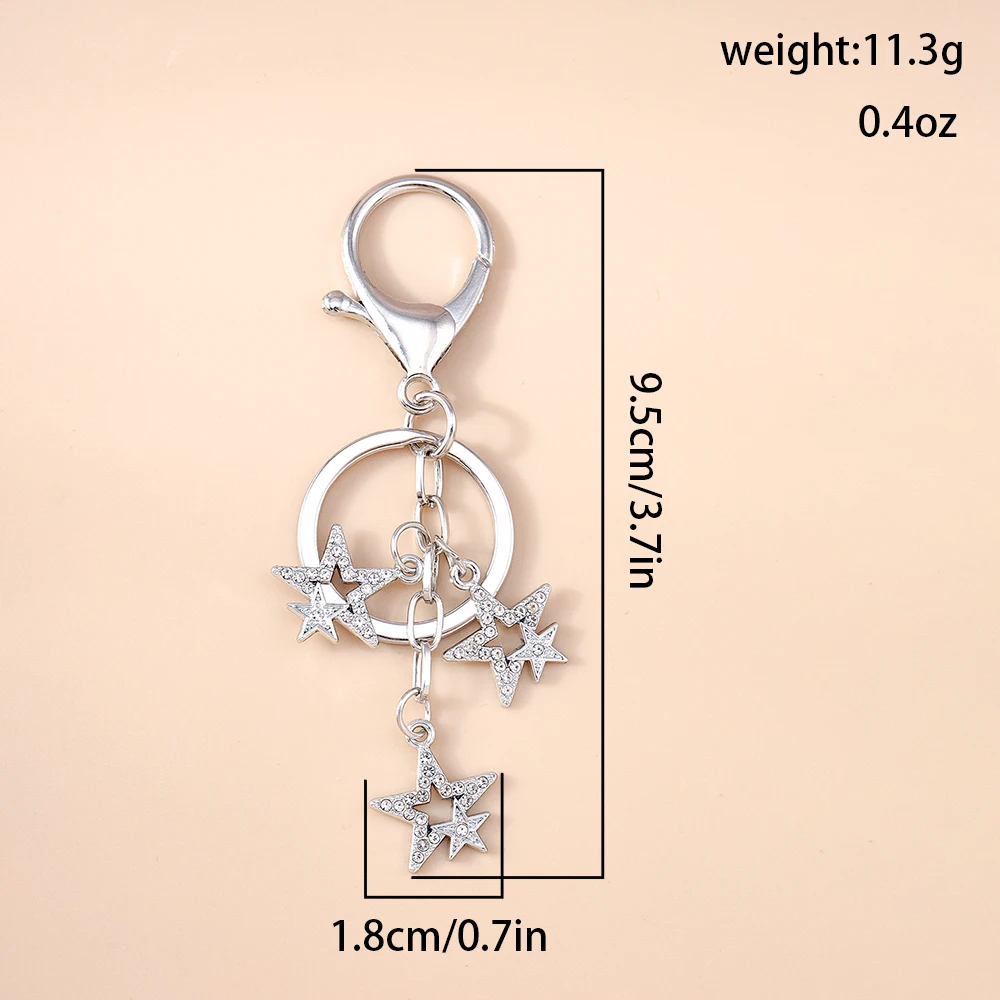 Niedlicher Emaille-Kristall-Stern-Schlüsselanhänger für Damen und Mädchen, Schlüsselanhänger, Anhänger für Handtasche, Dekor, DIY, handgefertigter Schmuck, Schlüsselanhänger, Geschenke – Detail 15