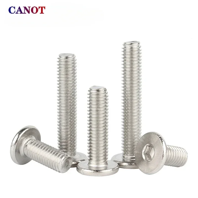 M2 M2.5 M3 M4 M5 M6 M8 A2 304 Stainless Steel Hex Hexagon Socket Ultra Thin Super Flat Wafer Head Computer Screw Car Bolt