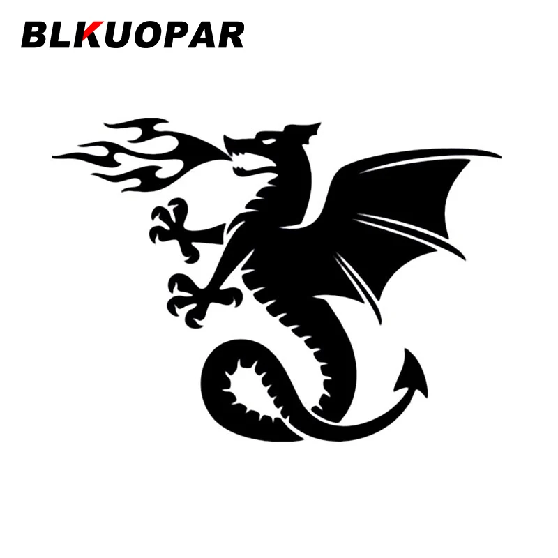 

Наклейки на автомобиль BLKUOPAR Fire Dragon Wings клипарт, креативные водонепроницаемые высекальные наклейки, индивидуальный протектор для ноутбука, багажника, автомобиля, двери