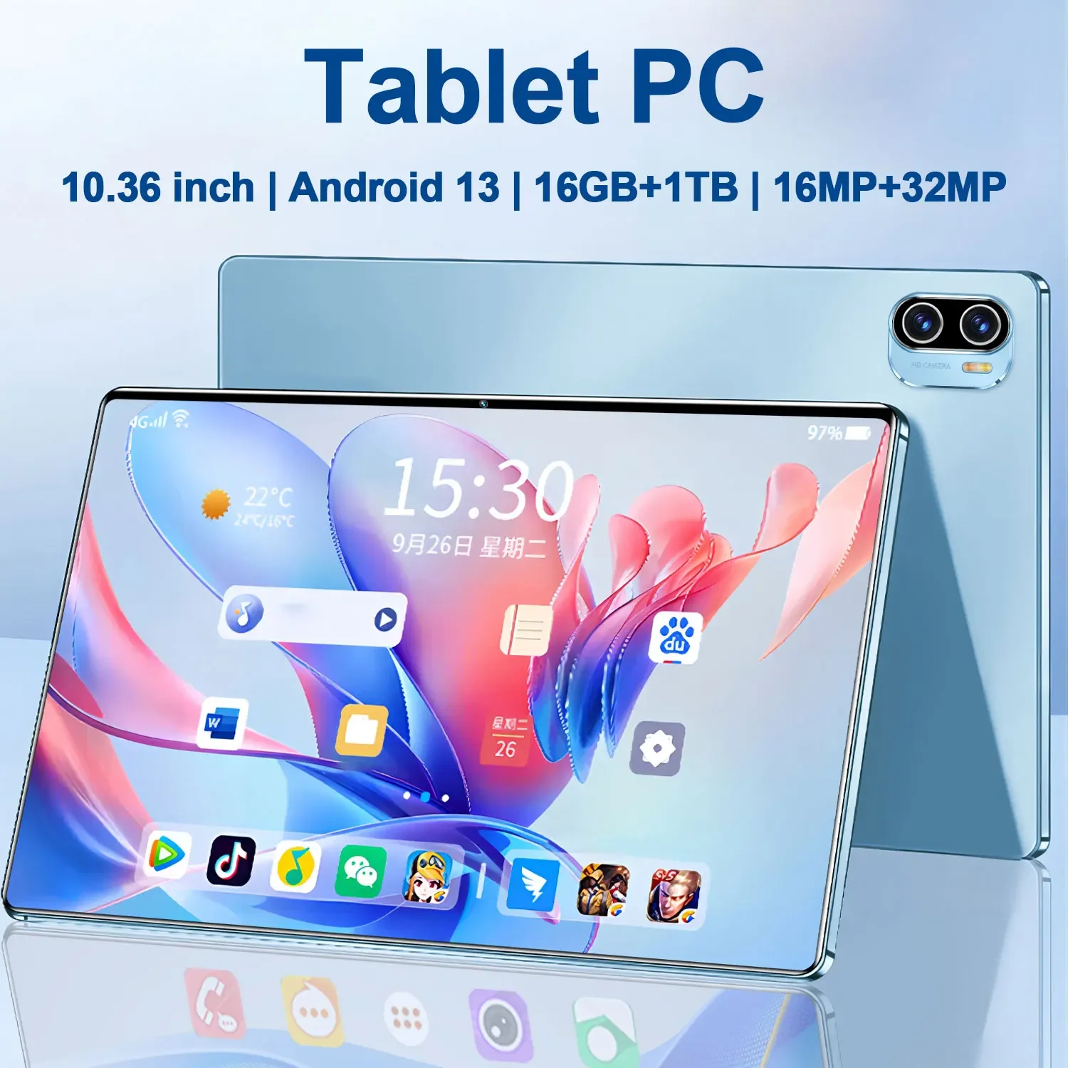 Original Mate8 Tablet Android 13 10.36 Inch GPU Quad Core 16MP 32MP Dual SIM HD Touch Phone 16GB RAM 1TB ROM Pad 12000mAh 1